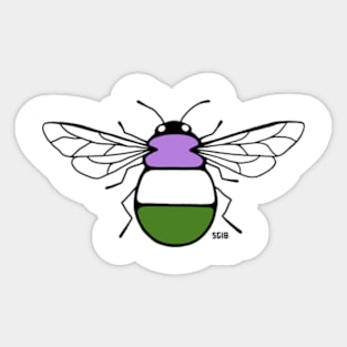 Genderqueer Pride Bee Sticker